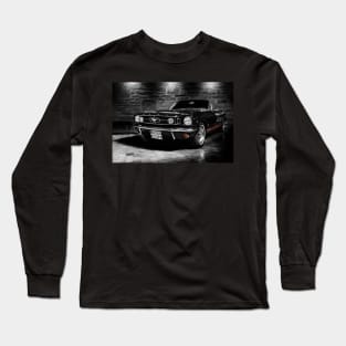 ford mustang cabriolet, black and white Long Sleeve T-Shirt